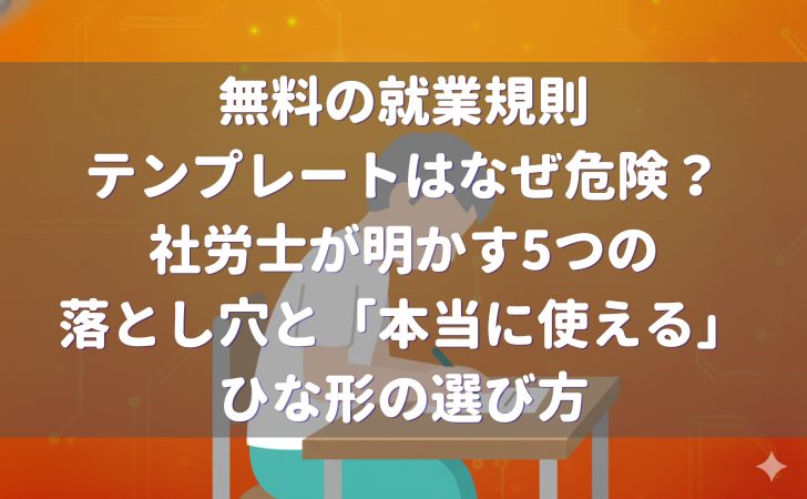 無料の就業規則テンプレートはなぜ危険か?5つの落とし穴